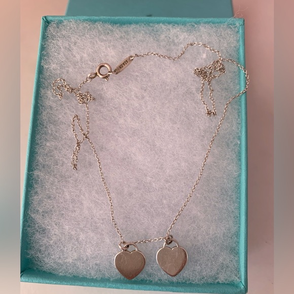 Tiffany Blue® Double Heart Tag Pendant in Silver, with a Diamond, Mini - Picture 5 of 5